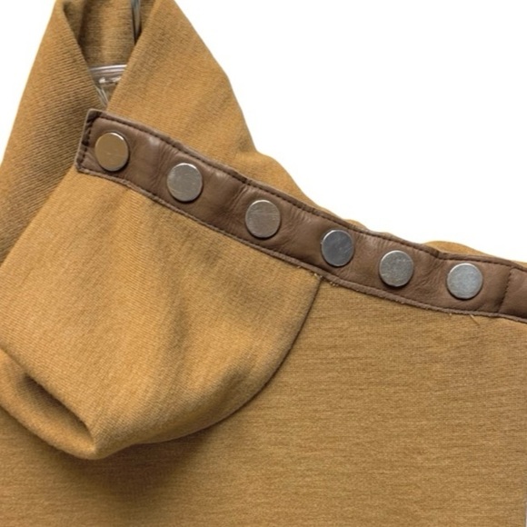 Ralph Lauren Sport Sleeveless Stretch Leather Snap Mock Neck Midi Dress Small - Picture 2 of 9